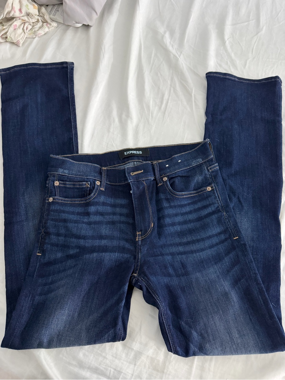 Express Men's Dark Indigo Slim Straight Jeans